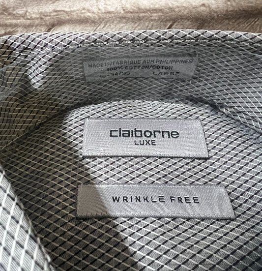 Claiborne Luxe Wrinkle Free 100% Cotton 34/35 Large- (New)