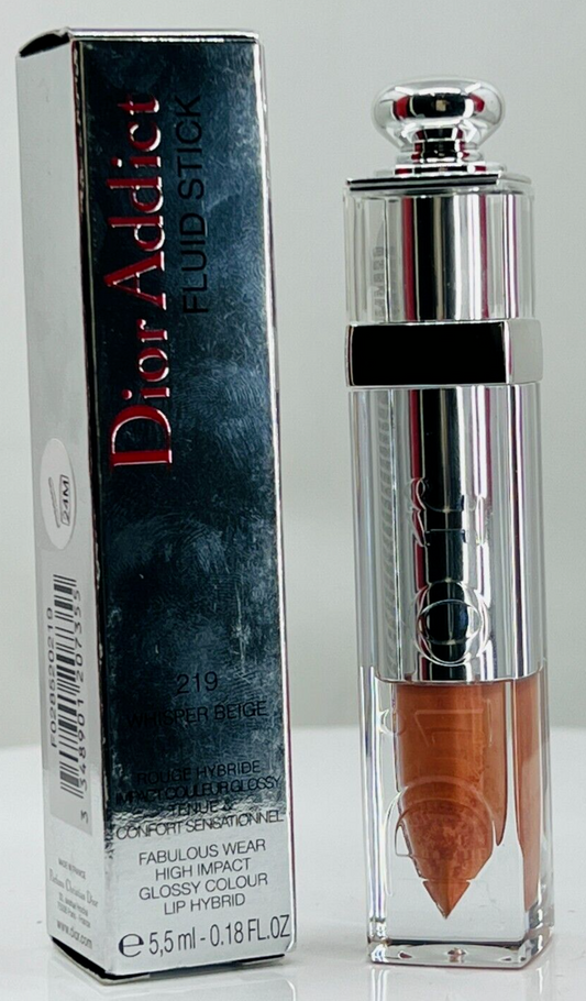 CHRISTIAN DIOR WOMEN ADDICT FLUID STICK LIP GLOSS,219 WHISPER BEIGE,0.18oz (NIB)