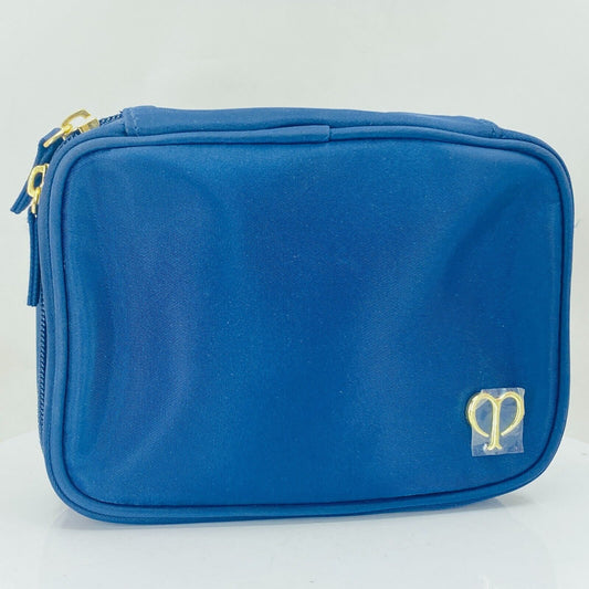 Cle de Peau Navy Blue Double-sided Cosmetic Makeup Travel Bag Case