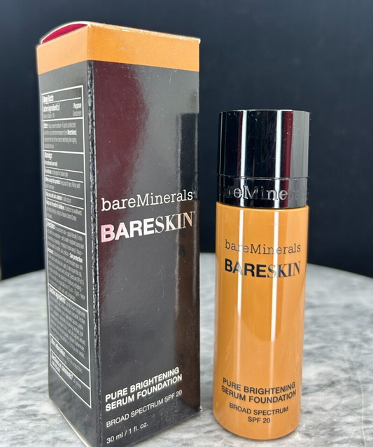 BareMinerals Pure Brightening SerumFoundation SPF 20 #Bare Walnut 18 - 1oz - NIB