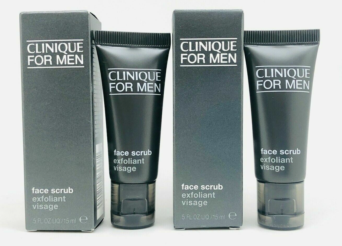 Clinique For Men Face Scrub Exfoliant Visage ~ 0.5oz/15 mL - (LOT OF 2)