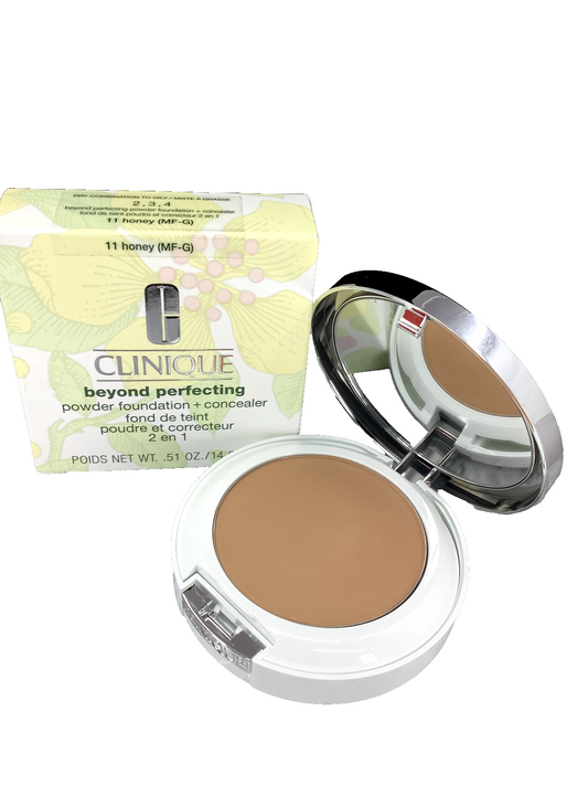 CLINIQUE BEYOND PERFECTING POWDER FOUNDATION + CONCEALER 11 HONEY 0.51 OZ