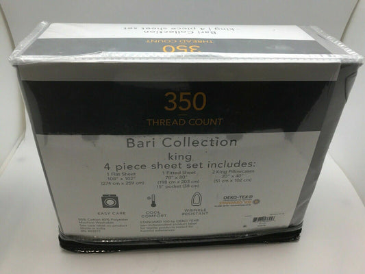 BARI COLLECTION KING 4 PIECE SHEET SET~NEW IN BAG.