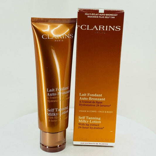 Clarins Self Tanning Milk Lotion With Fig Extract Face and Body - 4.2 oz - NIB