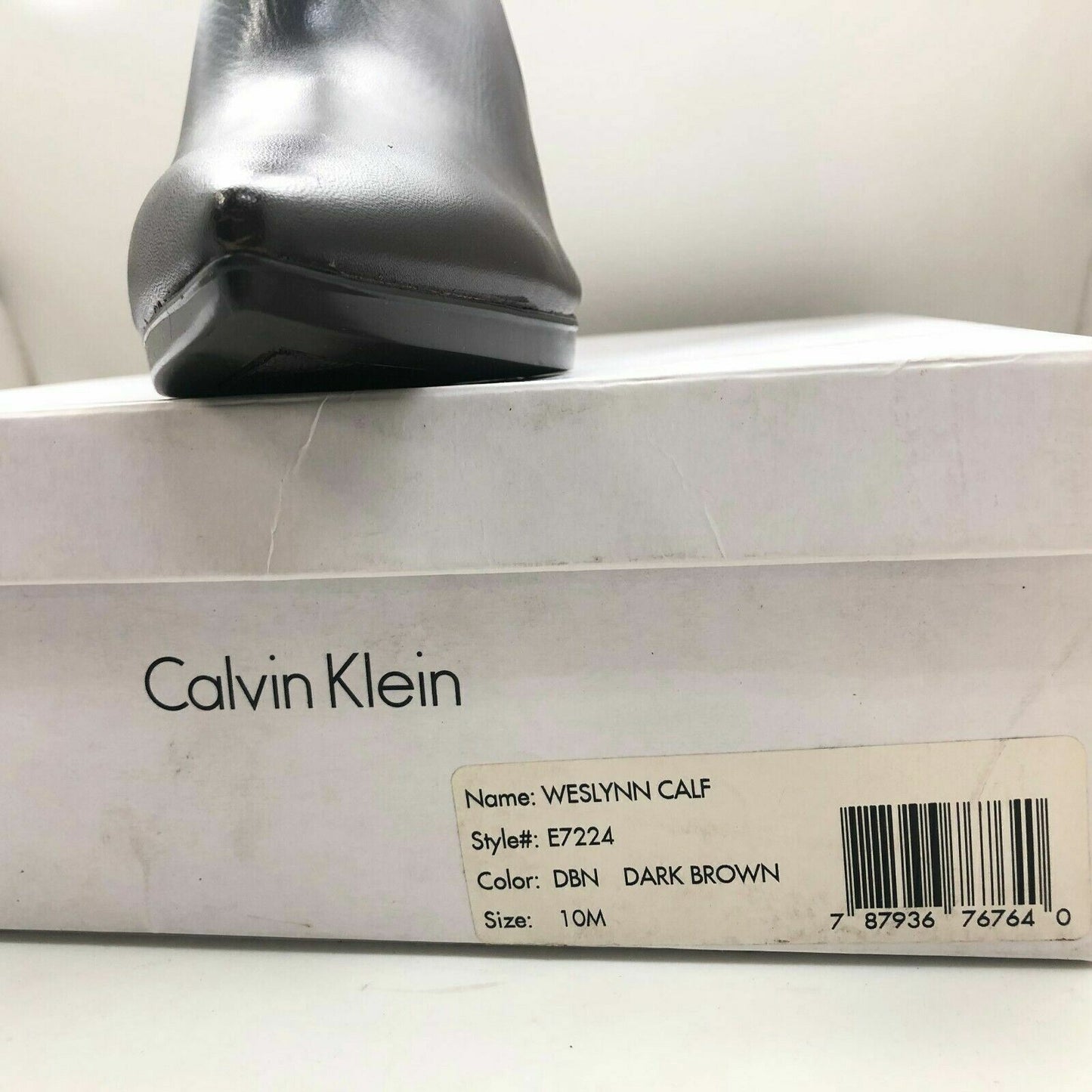 Calvin Klein Weslynn Womens Ankle Boots Black Leather ~ Size 10 M, NIB