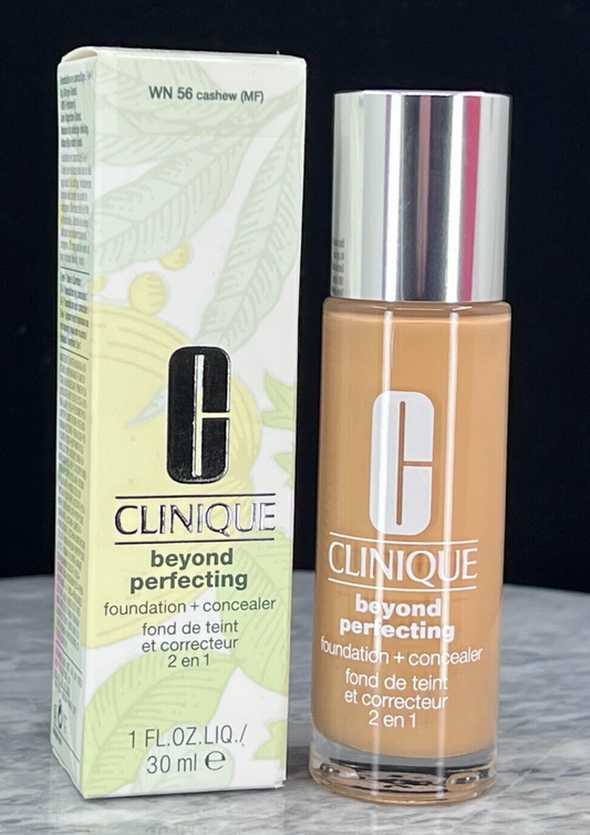 Clinique Beyond Perfecting Foundation+Concealer #WN 56 Cashew (MF)  - 1oz (NIB)