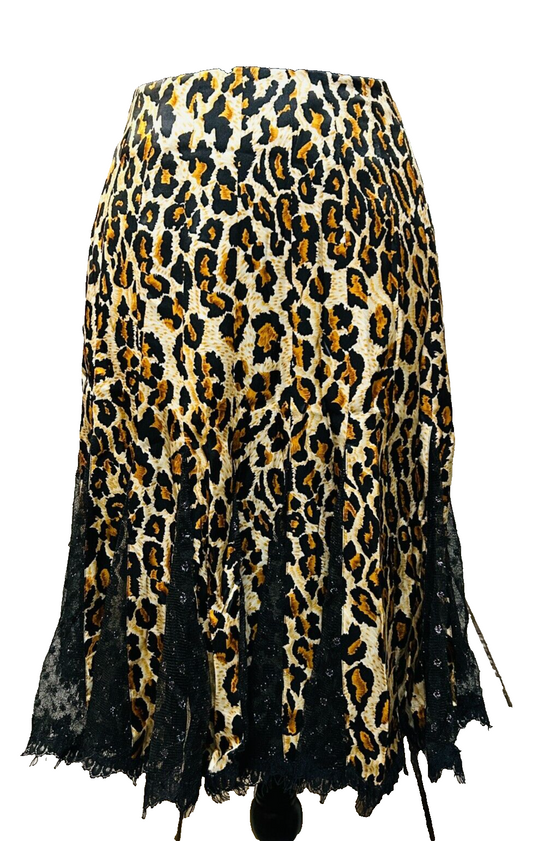 Carmen Marc Valvo Collection Leopard Print Skirt Size: 8 - NEW W/O TAG