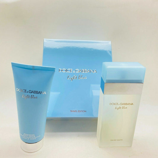  Dolce & Gabbana light blue 2 PIECE GIFT SET -(3.3oz EDT spray + 3.3oz B.cream) 