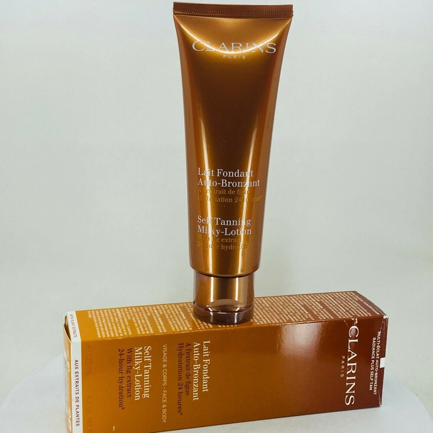 Clarins Self Tanning Milk Lotion With Fig Extract Face and Body - 4.2 oz - NIB