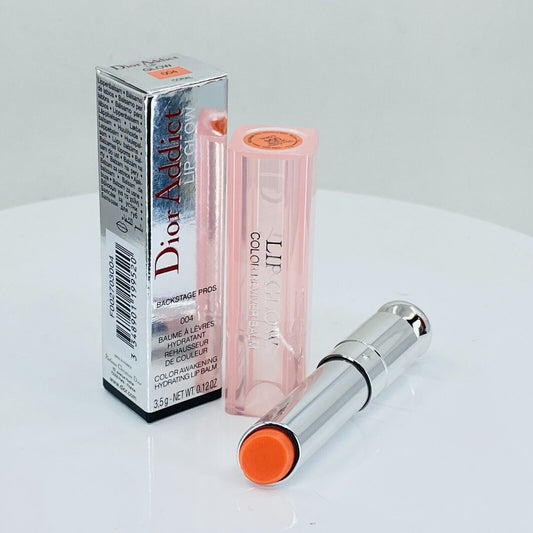 Dior Addict Lip Glow Backstage Pros Hydrating Lip Balm #004 CORAL - 0.12Oz - NIB