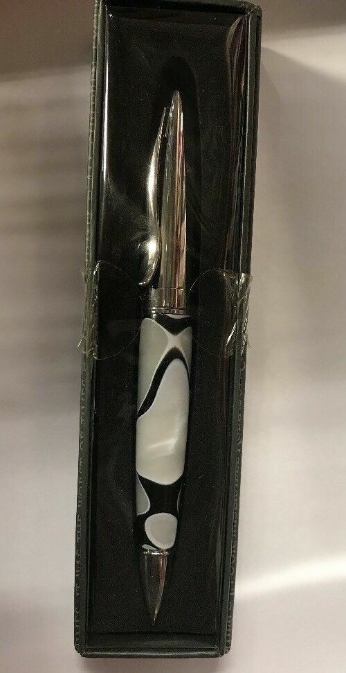 Argento Shiny Metal And Marble Ball Point Pen ~collector’s  Item.