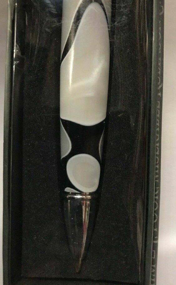 Argento Shiny Metal And Marble Ball Point Pen ~collector’s  Item.