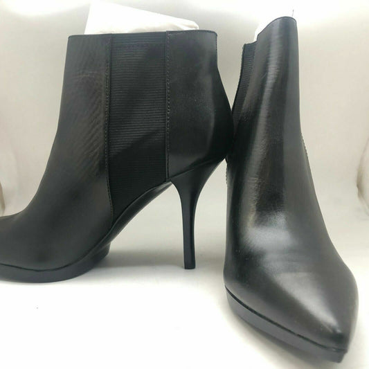 Calvin Klein Weslynn Womens Ankle Boots Black Leather ~ Size 10 M, NIB