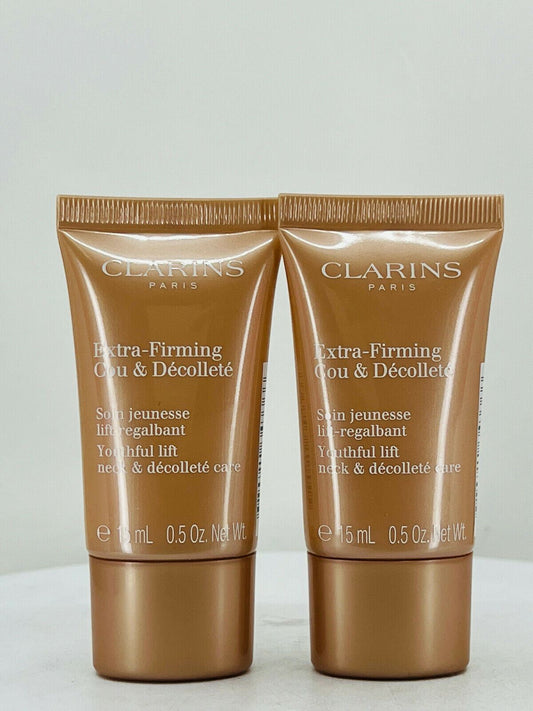 CLARINS Extra-Firming Youthful lift Neck and Decollete CREAM -15ml (Lot of 2)