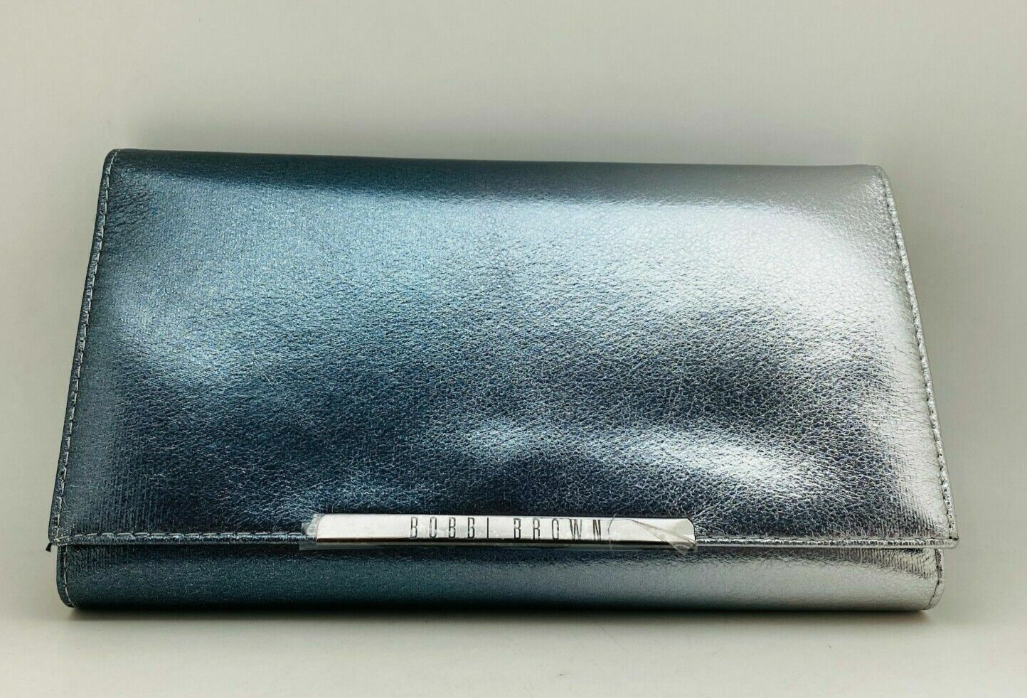 Bobbi Brown Silver Makeup Empty Brush Bag, Travel Cosmetic Pouch - NEW