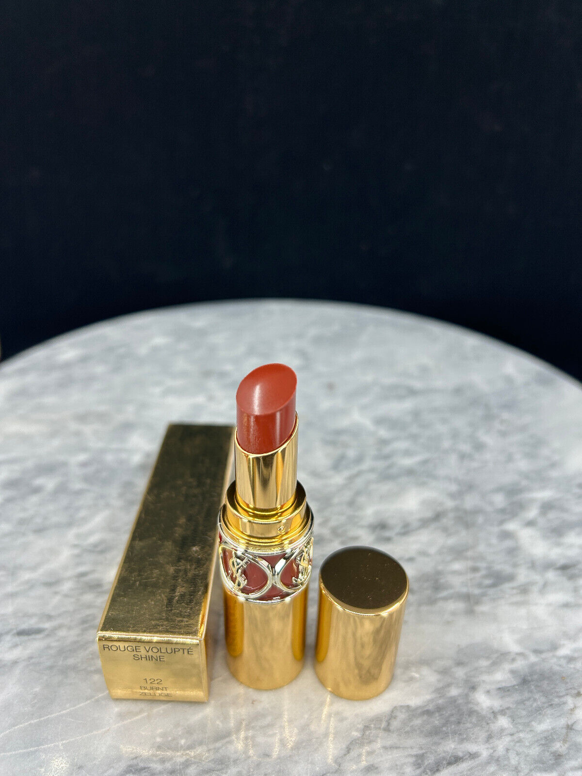 Yves Saint Laurent Rouge Volupte Shine Oil-In-Stick #122 Burnt Zellige  - NIB