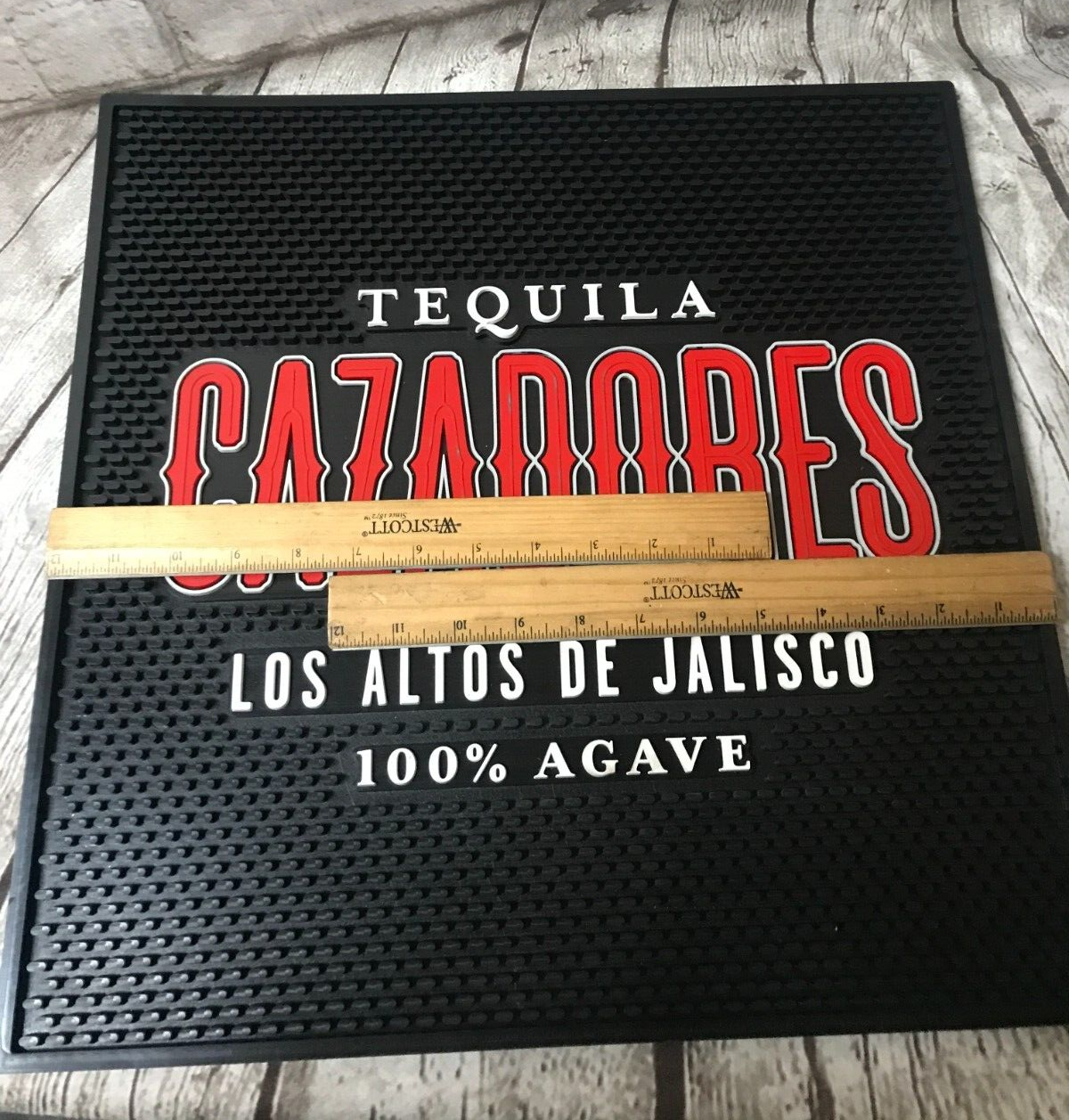 Cazadores Tequila Rubber Bar Mat - Red/Black - 17"X17"- NEW