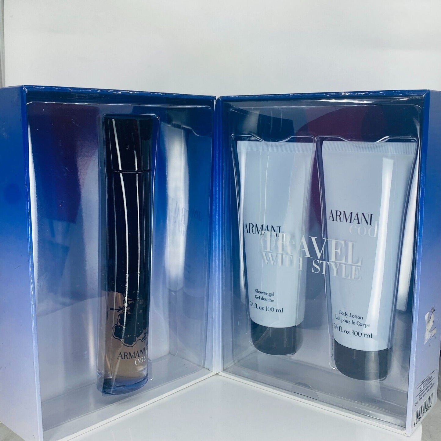 ARMANI CODE EDP ,SHOWER GEL& BODY LOTION -  Travel With Style 3pcs set - NIB