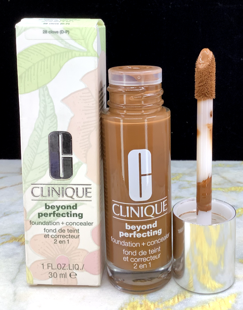 CLINIQUE BEYOND PERFECTING FOUNDATION + CONCEALER 2 EN 1 ~28 CLOVE(D-P) 1 OZ