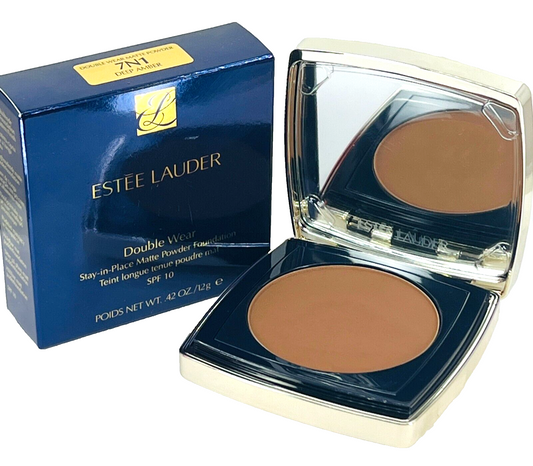 Estee Lauder Double Wear Powder Foundation SPF10 .42oz/12g (7N1 Deep Amber)-(NIB