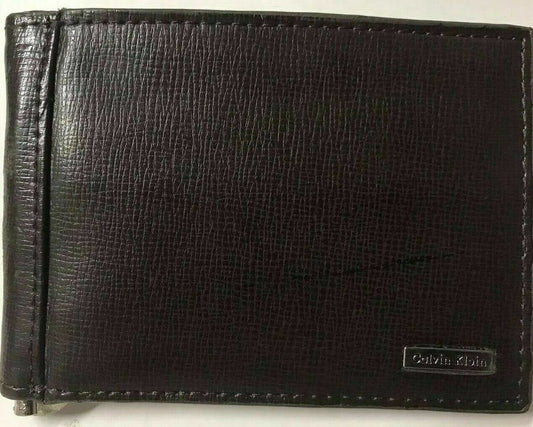 Calvin Klein two folded mens wallets~BROWN AND RARE~