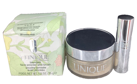 CLINIQUE BLENDED FACE POWDER AND BRUSH 20 INVISIBLE BLEND 1.2 OZ