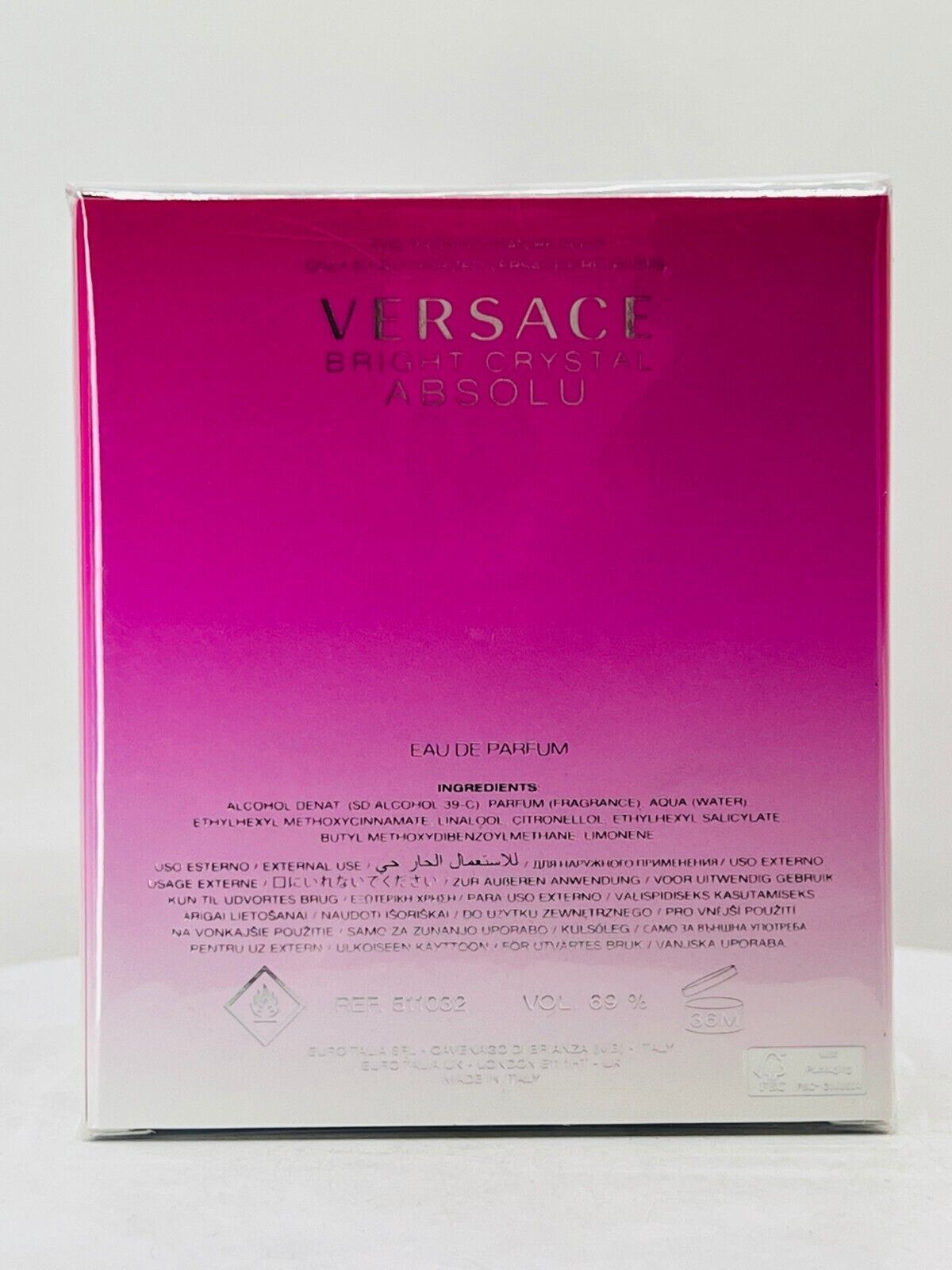 Bright Crystal Absolu by Versace Eau De Parfum Spray 3 oz (NIB)