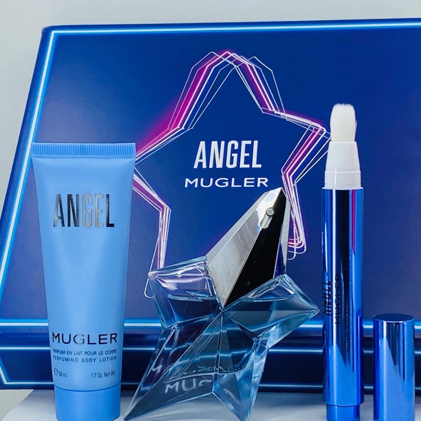 Angel 3 Piece Gift Set With 0.8 Oz EDP + 0.33 Oz Mini + 1.7 Oz Body Lotion - NIB