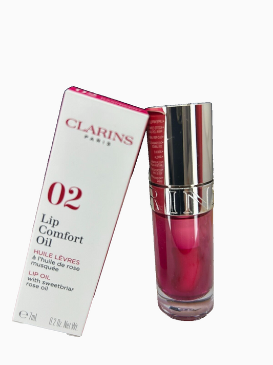 Clarins Lip Comfort Oil #02 RASPBERRY - 0.2oz/7mL - NIB