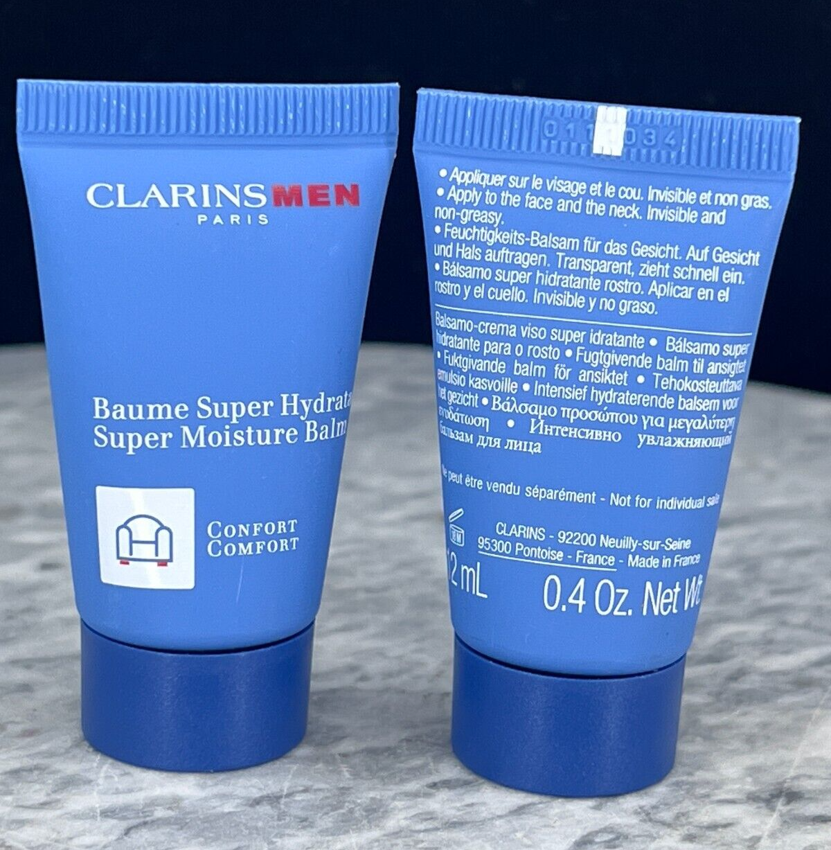 Clarins Men Super Moisture Balm-0.4oz (Lot of 2)-NEW