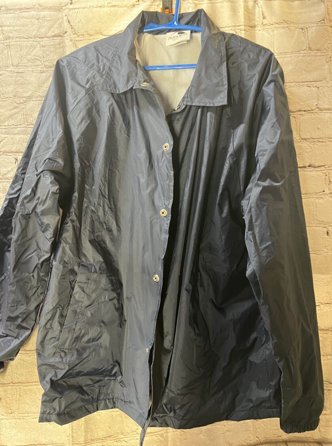 Augusta Sportswear BLACK Coach's Rain Jacket Windbreaker Adult XL-(New)