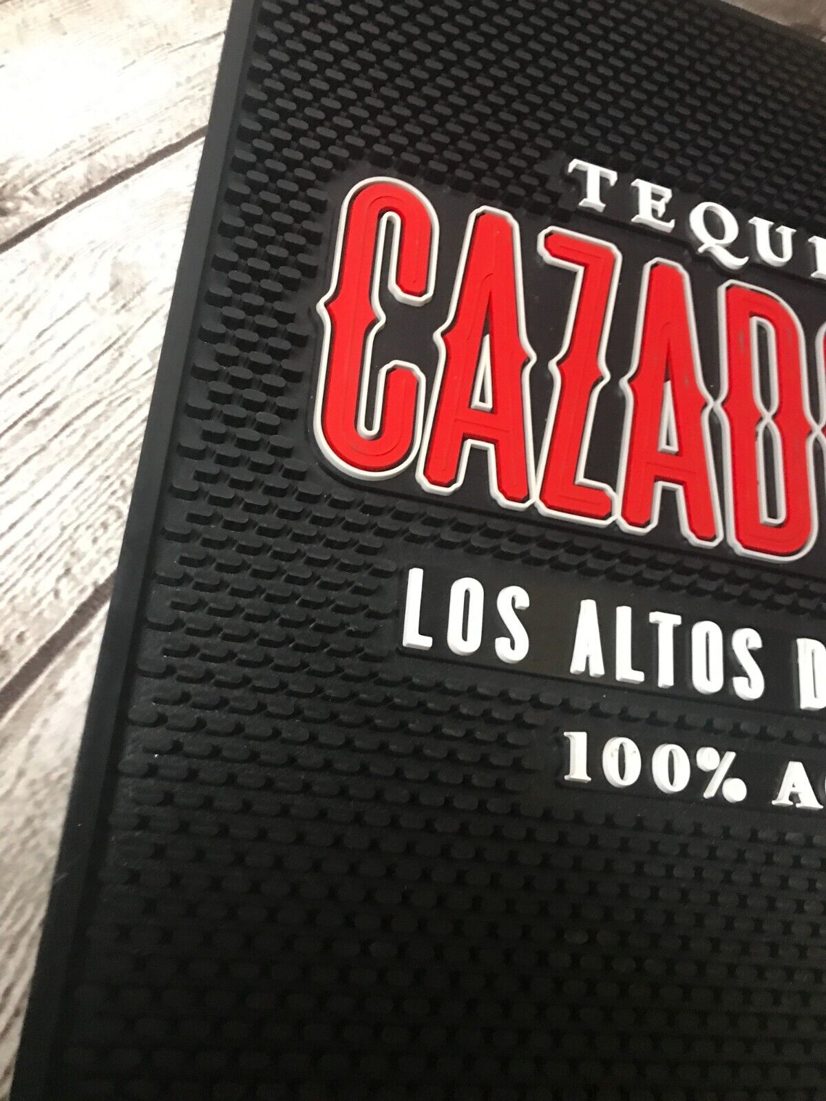 Cazadores Tequila Rubber Bar Mat - Red/Black - 17"X17"- NEW