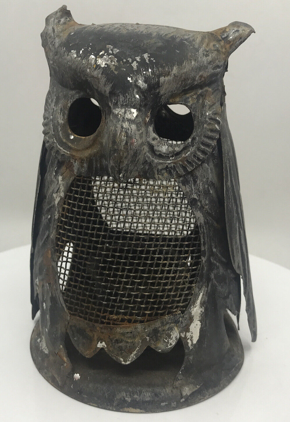 VINTAGE OWL IRON METAL  LANTERN/CANDLE VOTIVE TEALIGHT HOLDER