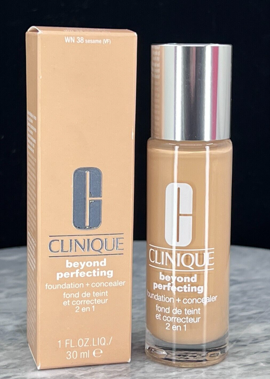 Clinique Beyond Perfecting Foundation+Concealer #WN 38 sesame(VF)  - 1oz (NIB)