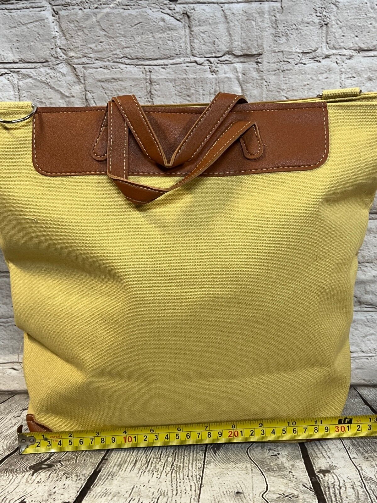 Canvas Tote /Zip Top Closure by Tanger Outlet ~ Muted  Yellow - New