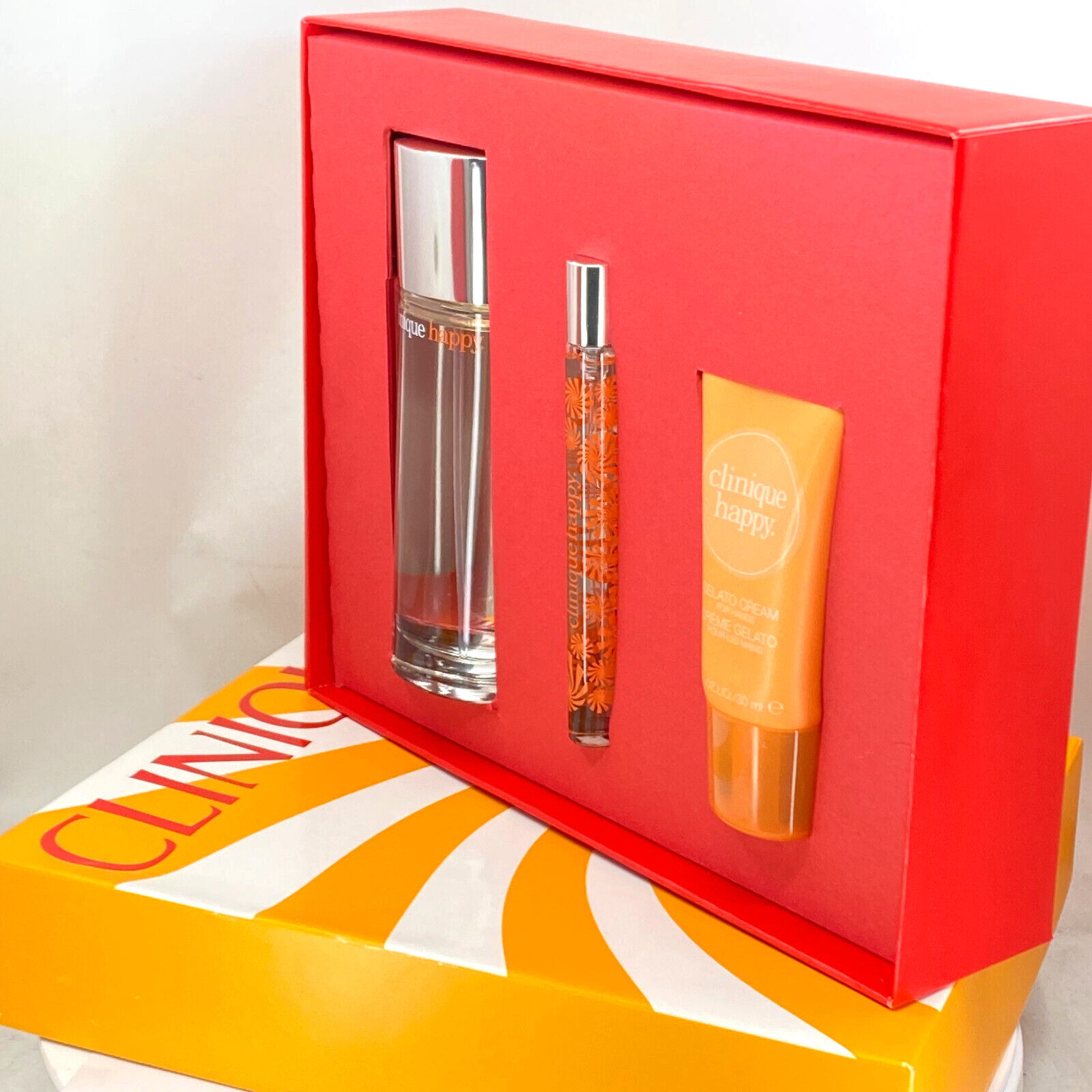 Clinique Happy 3 PC Gift Set - Perfume 50ML, Hand cream 30ML, Spray 10ml - NIB