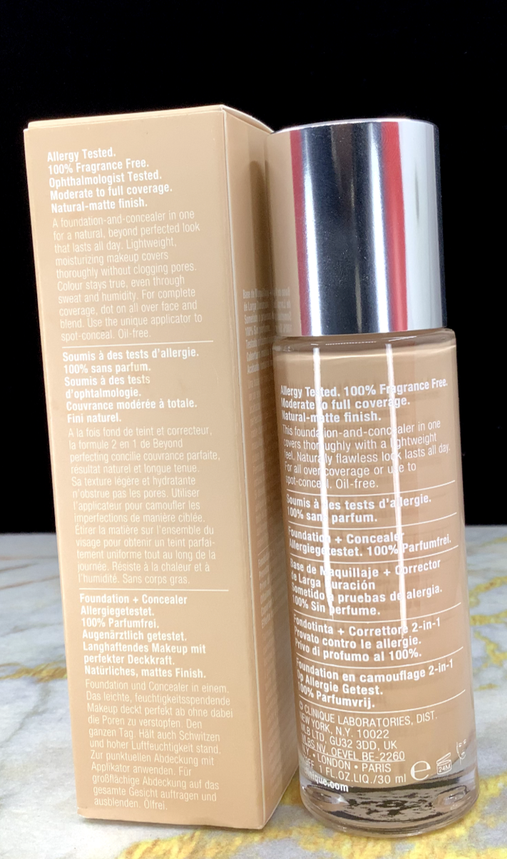 CLINIQUE BEYOND PERFECTING FOUNDATION + CONCEALER 2 EN1 CN10 ALABASTER(VF) 1 oz