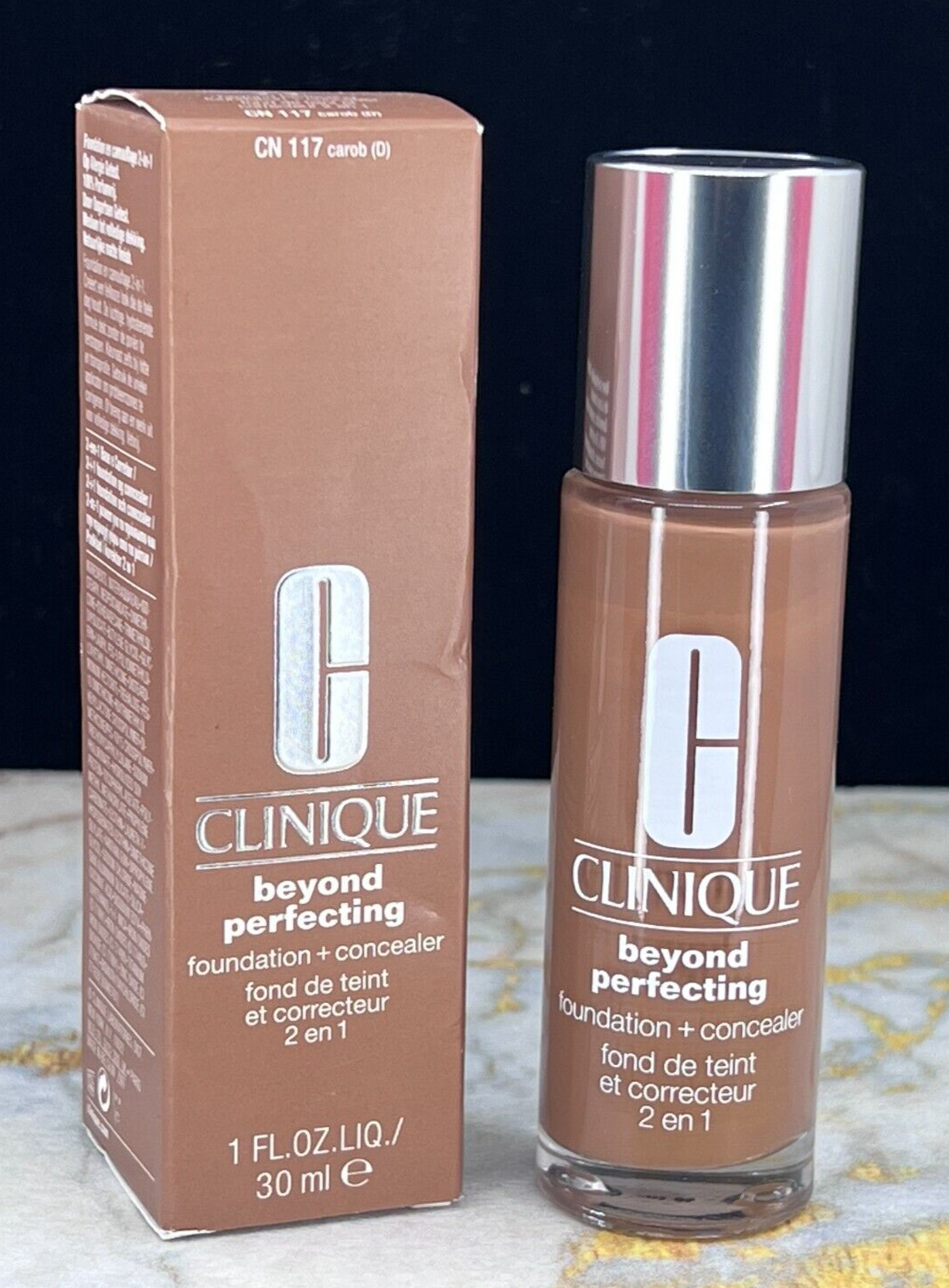 Clinique Beyond Perfecting Foundation+Concealer #CN 117 Carob(D) -1oz (NIB)