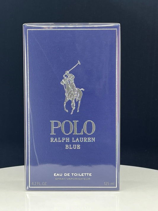 Polo Blue by Ralph Lauren Eau De Toilette Spray 4.2 Oz (NIB)-NEW Packaging