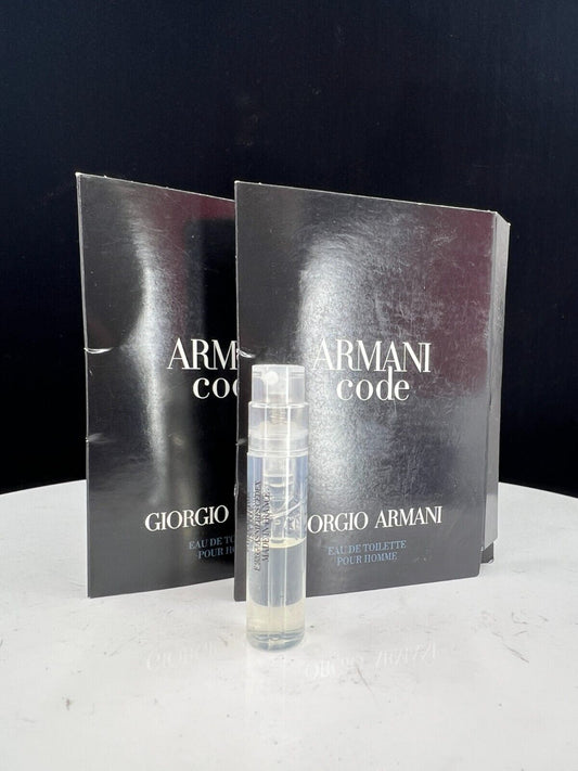 ARMANI Code Parfum for Men by Giorgio Armani Sample Vials - 0.04Oz Each (LOT  2)