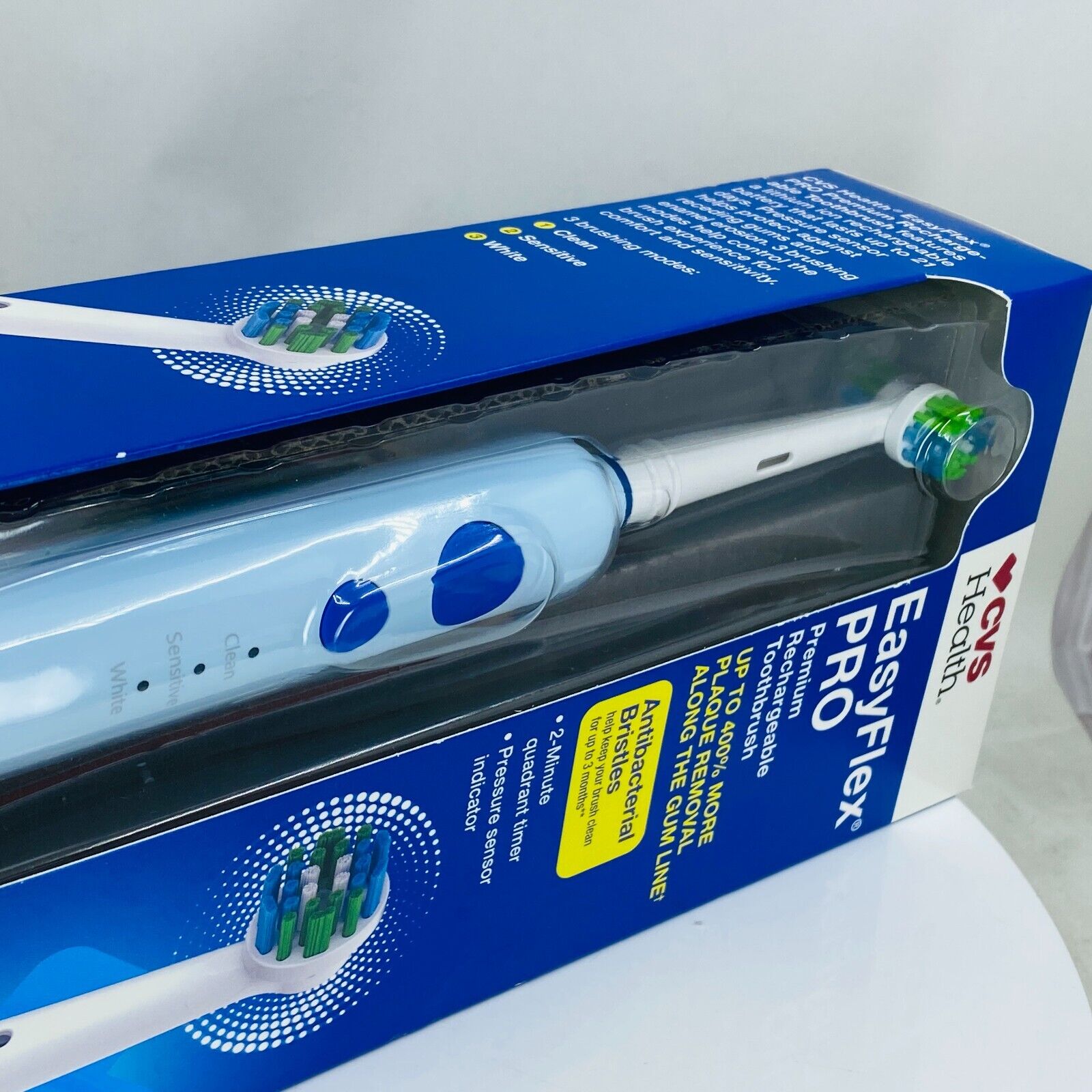 CVS Easy Flex Pro Premium Rechargeable Toothbrush Timer Antibacterial - NIB