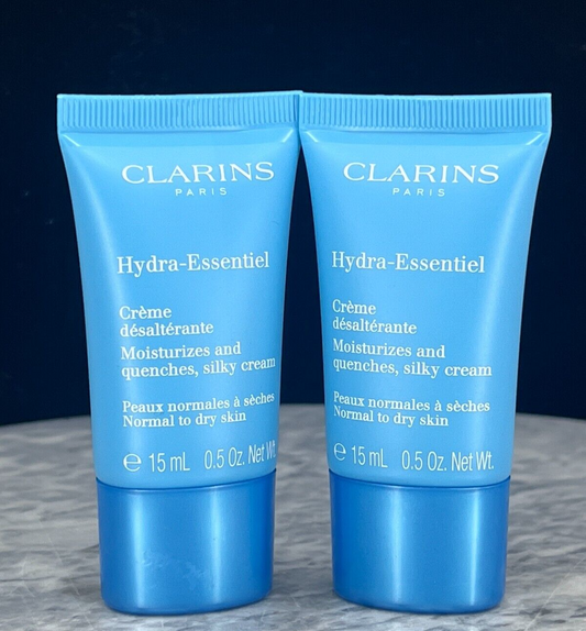 Clarins Hydra Essentiel Moisturizer-0.5oz (Lot of 2)-NEW & BOXLESS