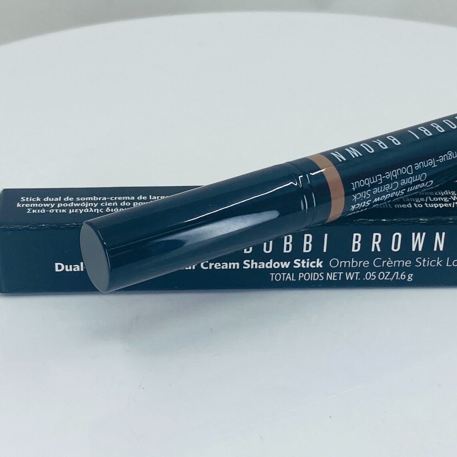 BOBBI BROWN DUAL ENDED LONG WEAR CREAM SHADOW STICK - 0.05oz #peach mimosa/Taupe