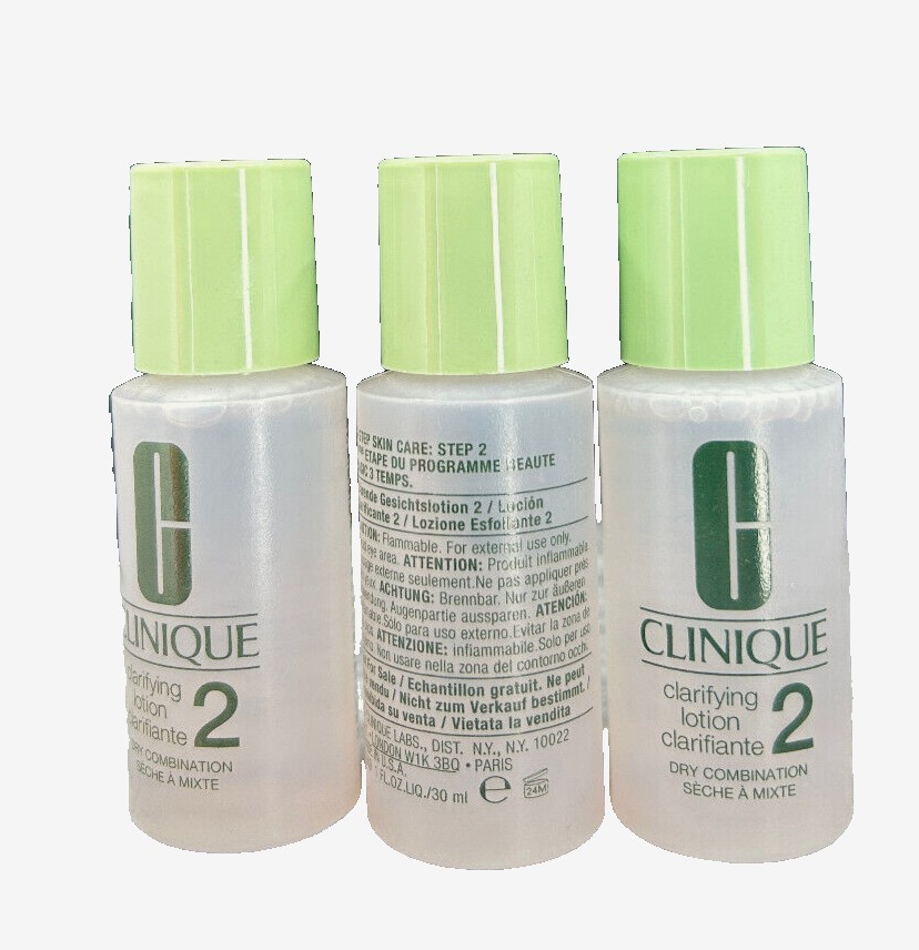 Clinique Clarifying Lotion 2 - 1oz/30ml - Travel Size (lot of 3)