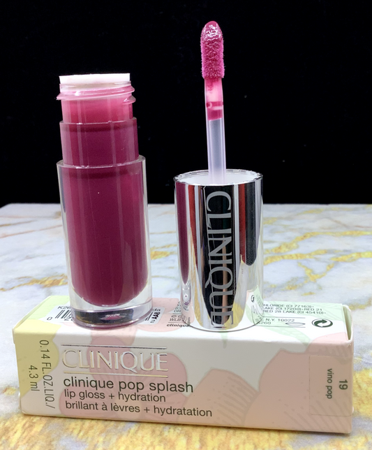 CLINIQUE POP SPLASH LIP GLOSS 19 VINO POP 0.14 OZ