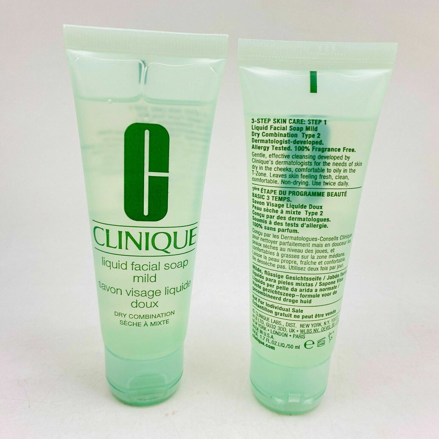 Clinique Liquid Facial Soap Mild, Dry Combination Skin (1.7oz X2 = 3.4oz) NoBox