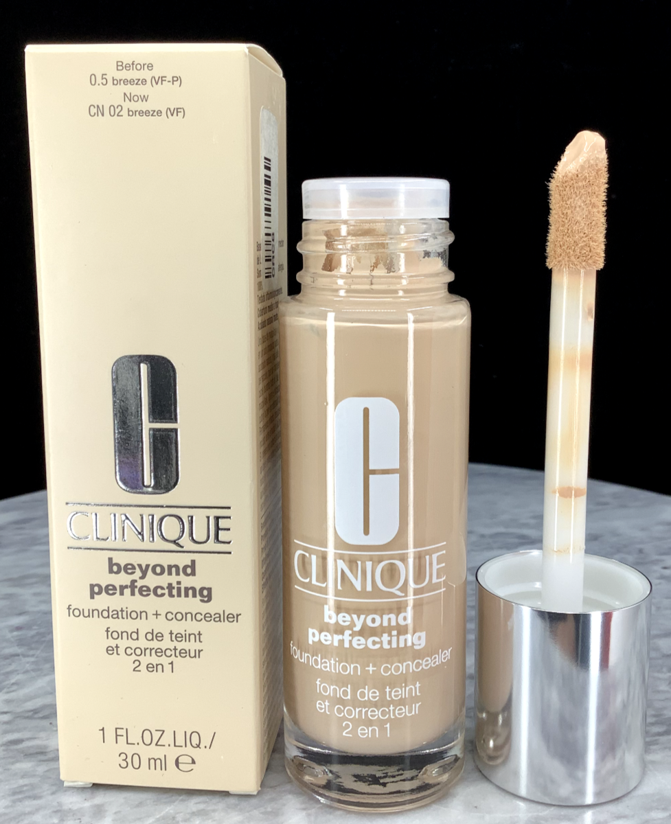 CLINIQUE BEYOND PERFECTING FOUNDATION + CONCEALER 2 EN 1 CN 02 BREEZE (VF) 1 OZ