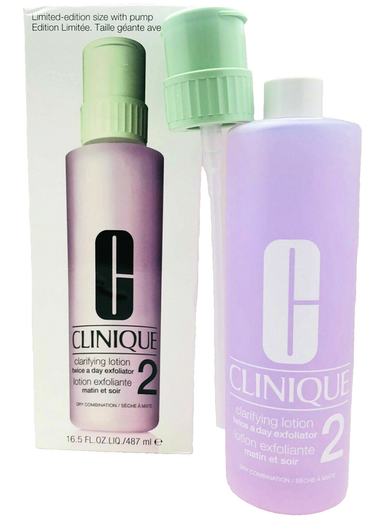 Clinique Clarifying Lotion #2 Twice a Day Dry Combination Exfoliator~16.5 oz,NIB