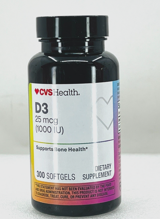 CVS Health Vitamin D Softgels 1000IU, 300 Count (New)