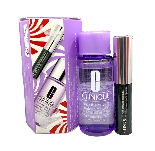 CLINIQUE BEAUTY BAUBLE 2 PIECES~ HIGH IMPACT MASCARA~MAKEUP REMOVER